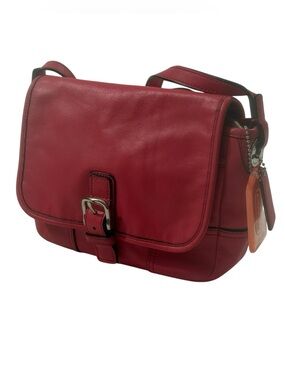 Coach Hadley Leather Field Crossbody Bag Pink Flap Messenger